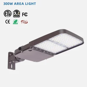 DLC 300W LED Parking Lot Light for Road 150lm/w IP65 Aluminum Body AC Power Supply Surge Protection for Parking Lot Light