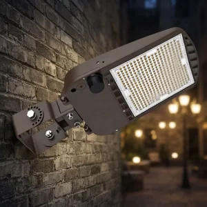 DLC 5.1 LED Pole Light 240W IP65 Die-Cast Aluminum Pole Mount LED Area Lighting Commercial Outdoor Post Top Fixture