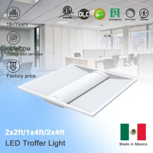 DLC 6.0 ETL 2×4 LED Troffer 70W 135lm/W CCT Tunable 3500-6500K Wattage Selectable 0-10V Dimmable 347V Canada Compatible