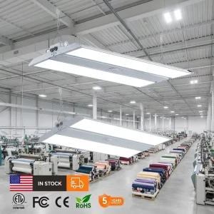 DLC Certified 3ft Linear High Bay Light 300W 250W 200W IP25 Rated 5 Year Warranty Sensor Control Industrial