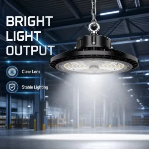 DLC Certified UFO LED High Bay Light Motion Sensor 100W 200W Warehouse Auto on Off Industrial Lamp
