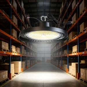 DLC ETL 150lm w Warehouse IP65 60 240W LED UFO High Bay Light With Motion Sensor Industrial LED Lighting Fixtures
