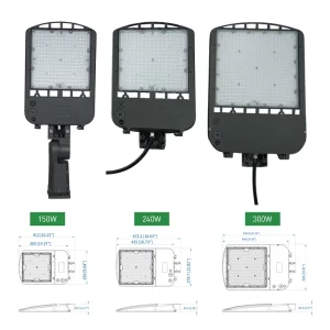 DLC Led Shoebox Street Light 300W Dimmable Led Flooding Light IP65 Waterproof Led Area Light