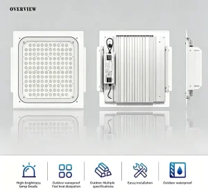 DLC Listed Gas Station LED Canopy Light Slim Recessed Garage Fixture