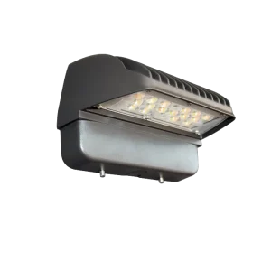 DLC Outdoor LED Square Aluminum Wallpack BG001 60W Three Color Power Selectable Polycarbonate Diffuser Waterproof Dimmable