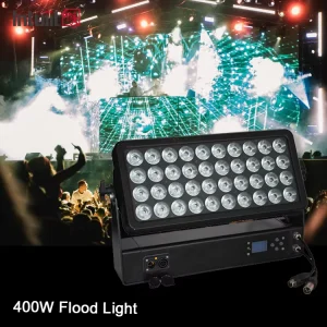 DMX RGBW 400W IP65 High Bright LED Flood Light with 8 20 40 Beam Angle Dimmable for Landscape Outdoor Architectural Use