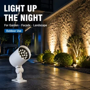 DMX512 Control RGBW LED Spotlight 3W 36W Outdoor Architectural Wall Lighting IP65 for Villa Hotel Garden Building Decoration