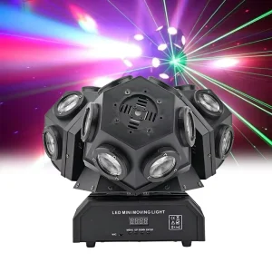 DMX512 Controlled LED Three-Head Moving Head Beam Light KTV Voice Controlled Rotating Laser Spotlight for Theme Parks