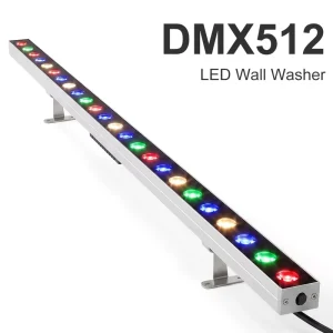 DMX512 LED Wall Washer RGBW IP67 36W Addressable Linear Light for Media Building Facade Architectural Lighting