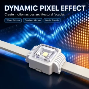 DMX512 RGBW Pixel Point Light IP67 Dynamic Chasing Effects Programmable TTL Control for Commercial Building Facade