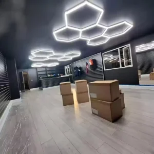 Daylight Hexagonal LED Garage Light Honeycomb Modular High Lumen Dimmable Ceiling Light Kit