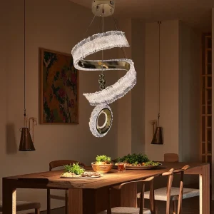 Decoration Chandelier Lamps Modern Gold Finish Metal Crystal Low Ceiling Hanging Pendant Indoor Living Room Decor