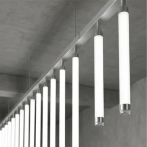 Decorative 360° Cylindrical LED Pendant Light 45mm Acrylic Aluminum Tube Lamp for Modern Office Architectural Lighting Solutions