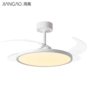 Decorative Indoor Home BLDC DC Motor Retractable Invisible Ceiling Fan Led Light With Remote Control