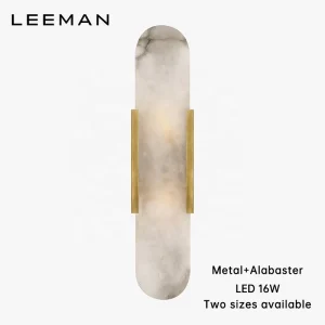 Decorative Luxury Alabaster LED Wall Lamp Indoor Long Alabaster Wall Sconce Light for Home Bedroom Living Room Bathroom Hotel