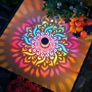 Decorative Solar Mandala Lights Outdoor Fence Light for Garden Post Patio Backyard Yard