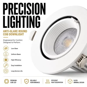 Deep Anti-Glare Adjustable Recessed Grille Spotlight COB High CRI 90 Driver Modern Ceiling Spot Downlight Hotel Use