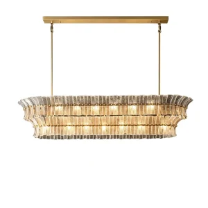 Design Luxury Modern Chandelier Round Pendant Light for Dining Room Living Room Hotel Black Clear Glass Hanging Light