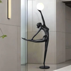 Designer Art Postmodern Office Hall Exhibition Hall Creative Vertical LED Human Sculpture Floor Lamp Standing Lamp