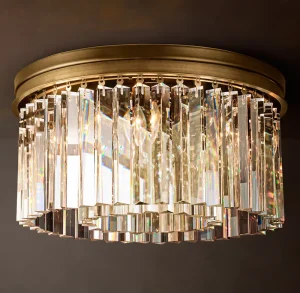 Designer Modern Large Flush Mount Ceiling Light Gold Round LED