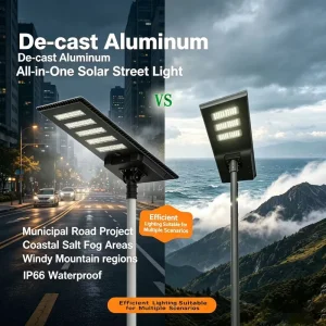 Die-Casting Anti Salt Fog 150W IP65 LED Highway Solar Road Lamp with DC Battery for Port Island Coastal