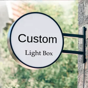 Digital Flex Advertising Sign Board Lightbox Round LED Double Sided Acrylic Round Shape Circular Light Box