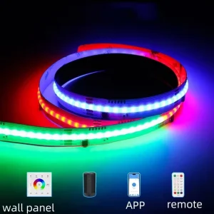 Digital RGBCW 5 in 1 COB LED Strip 840 LEDs WS2805 Addressable Dream Color Led Strip 24V Flexible COB Light Strip