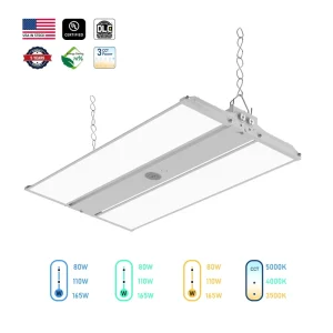 Dimmable 400W LED Linear High Bay Light Aluminum Fixture with Suspended Installation for Warehouse