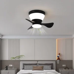 Dimmable 6 Speed LED Ceiling Fan Light 3 Blades DC Motor Remote Control Low Noise Modern Design for Restaurant