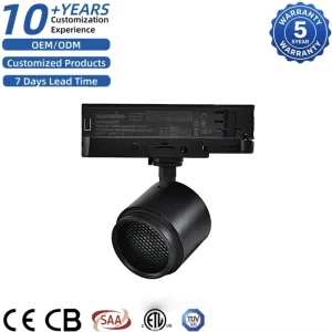 Dimmable COB LED Track Projector Spotlight 2700K Warm White Shapeable Framing Light for Art Gallery Museum Display