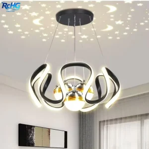 Dimmable Indoor Pendant Lamp Aluminum Acrylic Shade Modern Light Fixture LED Chandelier 3CCT Ceiling Light