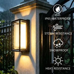 Dimmable LED Up Down Wall Light 100-277V ETL Listed IP65 Waterproof for Commercial Outdoor