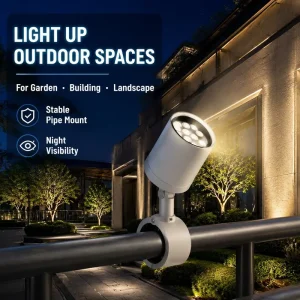 Dimmable Led Round Downlights Clamp Mounting Cob RGB Colored Spotlights Beam Angle 15 Degree Clamp Mounting for Garden