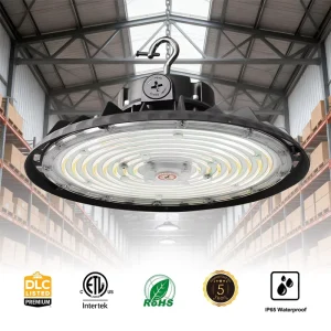 ETL Listed 3Power&3CCT Switchable Industrial Pendant Lamp 240W 5000K Waterproof IP65 0-10V Dimmable LED UFO High Bay Light