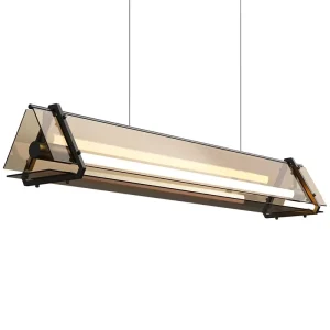 Dining Room Chandeliers Modern Minimalist Nordic Kitchen Living Room Amber Glass Linear LED Pendant Light