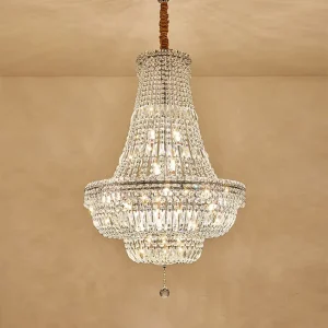Dining Room Decorative Gold Chrome Chandeliers Pendant Lights Gypsophila Hanging Lamp Indoor Modern Round Crystal Pendant Light