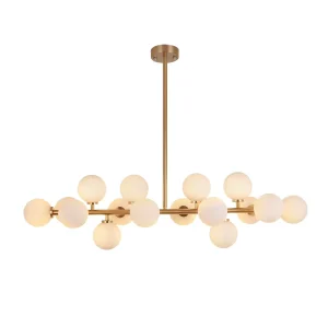 Dining Room Pendant Light Fixture Over Table Modern Frosted Glass Sphere Chandelier Adjustable Hanging Light