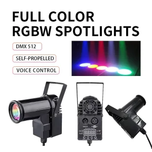 Disco Ball Led Spotlight For Disco Mirror Ball Light Pin Light for Mirror Ball Spotlight Stage Light Dj 4 in 1 RGBW 4 Color 12W