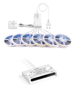 Door Sensor Activated COB LED Strip Kit 1 10PCS Group Lighting Auto On Off Back Adhesive 12V Surface Mounted Kitchen Cabinet