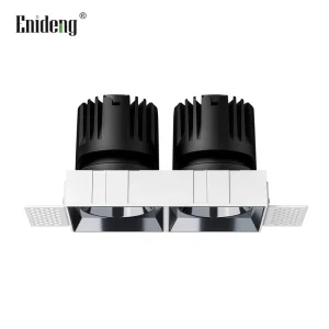 Double Head Recessed LED Downlight 2x10W 2x12W Adjustable Commercial Ceiling Spotlight IP40 Aluminum Alloy Down Light
