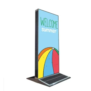 Double Side Wall Mounted Outdoor Rechargeable Aluminium Frame Advertising Solar LED Lightbox 5W-100W Black Silver