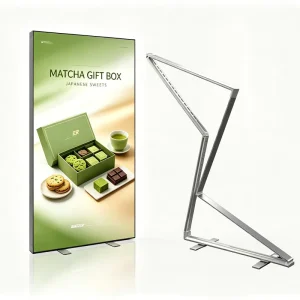 Double Sided Freestanding Foldable Light Box Aluminum Stand Heavy Duty Base with 260gsm Stretch Fabric for Trade Show Booth