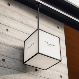 Double Sided LED Light Box Sign Custom Acrylic Illuminated Business Logo Sign for Retail Store and Cafe
