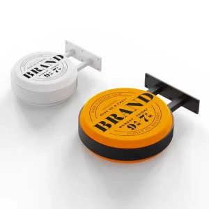 Double Sided Round Light Box with Front Glow and Vacuum Formed Design for Advertising Display