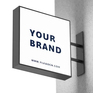 Double Sided Square Light Box Illuminated Front Panel Blade Sign for Outdoor Advertising