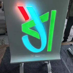 Double-Sided Stainless Steel Light Box IP67 Waterproof 5000 Lumens LED Raised Acrylic Advertising Sign