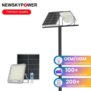 Double Solar Panel Reflector LiFePO4 Battery IP66 500 Watts Outdoor Solar Flood Lights for Outdoor Basketball