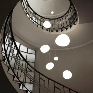 Double story Staircase Chandelier Acrylic LED Pendant Light 80 000 Hours Lifespan for Living Room Bedroom Bar Counter Italian