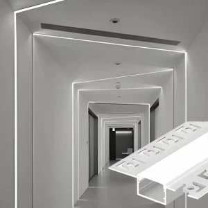 Drywall LED Aluminum Profiles 20X13mm Plaster Embedded Seamless Extrusion Channel Strip Light for Ceiling Wall Home Office