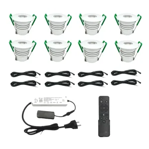 Dual CCT Dimmable 3W 8PCS Led Recessed Spotlights 28mm Cut Hole for Porch Lighting with Transformer